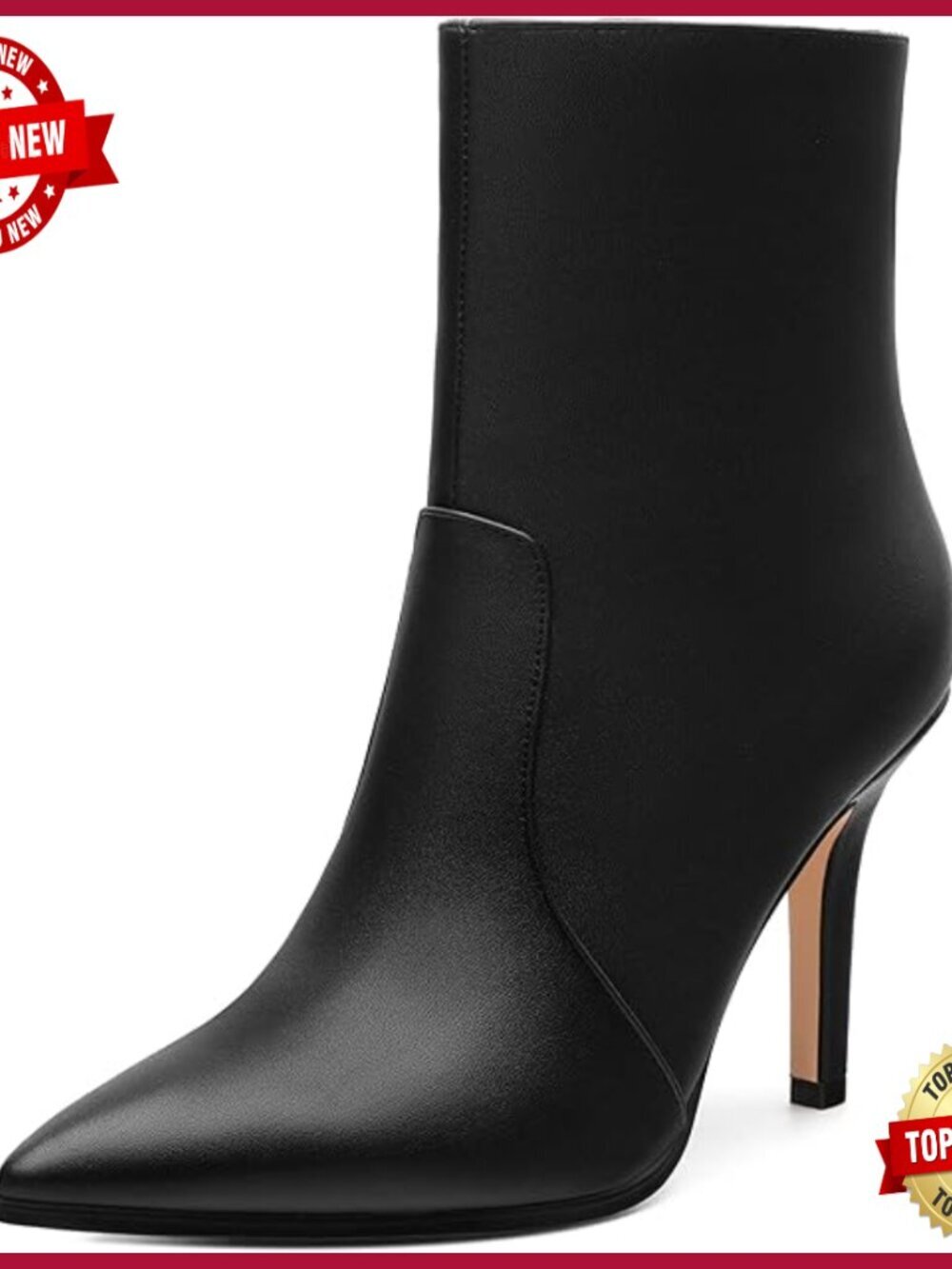 Stiletto Heel Ankle Booties Pointed Toe Side Zip Matte Fashion Boots Office
